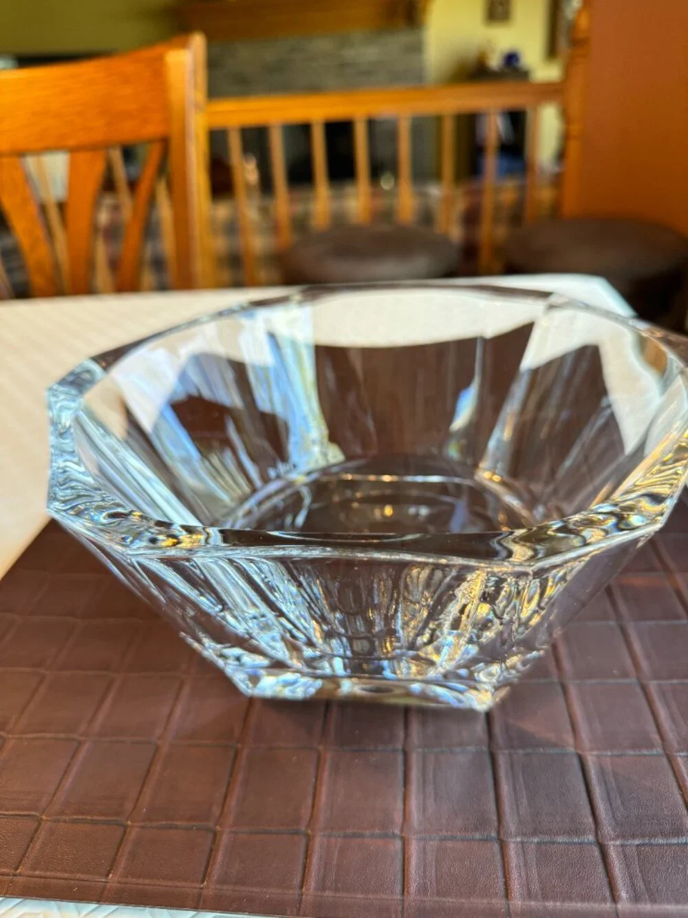 Large Crystal Clear Hexagon Bowl 10